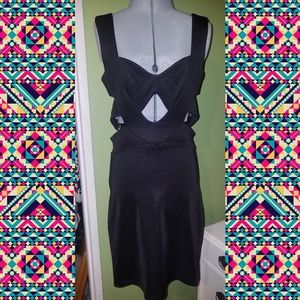 !DONATING 3/15! Trac Sweetheart Cutout ZipDown Satiny Fitted Dress
